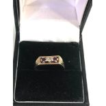 9ct gold antique diamond & ruby ring weight 2.3g