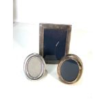 3 small silver picture frames largest measures approx 11cm by 8cm