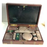 Fine cased Georgian silver gentlemans travel vanity valet box by Fisher Maker the strand complete