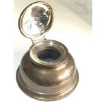 large silver inkwell measures approx 12cm dia height 8cm