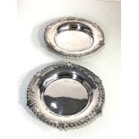 Pair of Irish silver dishes each measures approx 14cm diameter total weight 170g irish silver