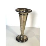 Silver flower vase measures approx 19cm tall faded birmingham silver hallmarks weight 219g Filled