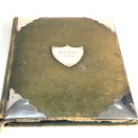 Antique silver mounted blotter book measures approx 30cm by 23cm centre silver shield dated 1924