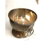 Small silver lion handle sugar bowl measures approx 8cm dia height 7cm Birmingham silver hallmarks
