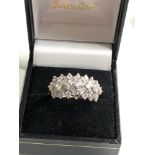 14ct gold cz stone set cocktail ring weight 4.2g