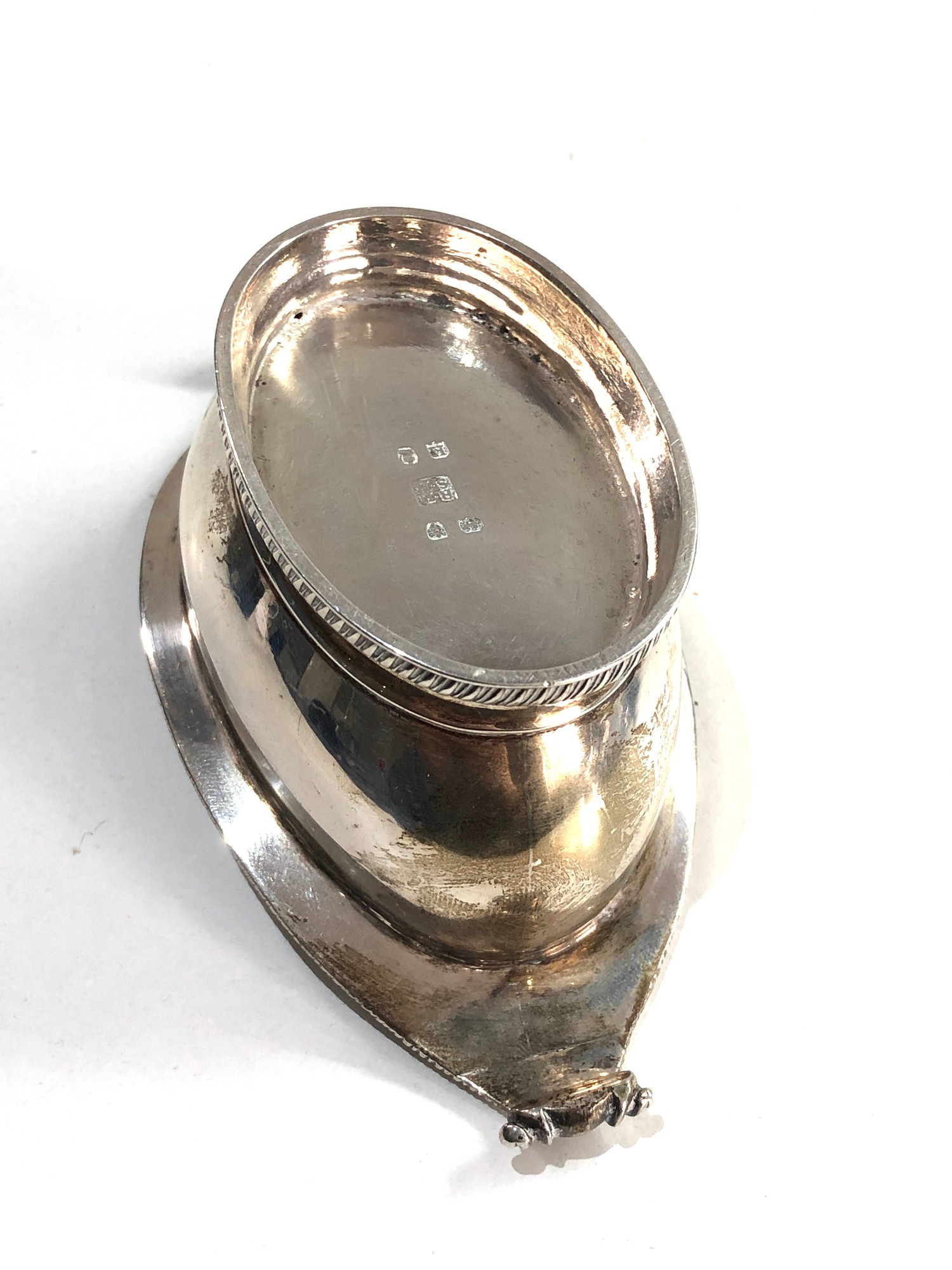 Fine Georgian silver salt cellar measures approx 13cm by 6.5cm height 4cm full london silver - Image 5 of 6