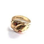 9ct gold garnet set snake ring ring weight 4.1g