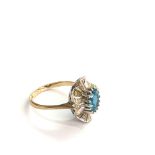 9ct gold topaz & diamond ring weight 3.2g