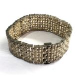 Modernist basket weave silver bracelet