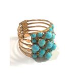 14ct gold turquoise hareem ring weight 5.3g