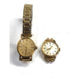 2 vintage ladies omega gold plated wrist watches spares or repair
