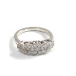 9ct white gold diamond set cluster cocktail ring weight 4g