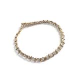 Vintage 9ct gold two-tone diamond set bracelet weight 6.4g