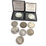 Selection of world silver coins includes italy belgian french etc
