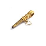 Small antique 18ct gold top watch key measures approx 2.1cm weight approx 1g