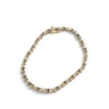 Vintage 9ct gold sapphire & diamond bracelet weight 6.5g