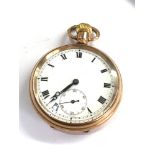 Antique Gold plated open face pocket watch ticking