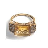 9ct gold gemstone & diamond ring weight 4.4g