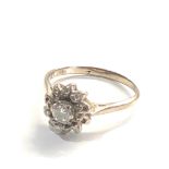 18ct gold diamond halo ring, missing stones weight 2.8g