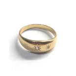 Antique 18ct gold & diamond ring weight 3.6g