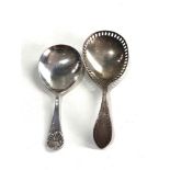 2 antique silver caddy spoons