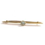 Antique 15ct gold aquamarine brooch central aqua measures approx 6mm dia brooch measures approx 5.