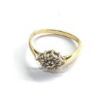 18ct gold diamond cluster ring weight 1.9g