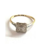 18ct gold diamond cluster ring weight 1.9g