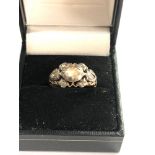 Antique Georgian rose diamond ring with rose diamond halo weight 3.6g