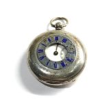 Half hunter silver pocket watch non working order