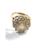 Vintage 9ct gold quartz cluster cocktail ring weight 5.1g