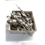 Large selection of georgian and later silver tea spoons etc weight 524g
