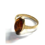 vintage 14ct gold polished baltic amber ring weight 3.5g