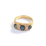 18ct gold diamond and sapphire ring weight 5.3g