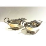 Pair of silver gravy boats weight 247g