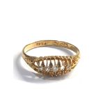 18ct gold antique old cut diamond ring - 1 missing weight 2.6g