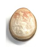 9ct Gold framed shell cameo brooch weight 20.3g