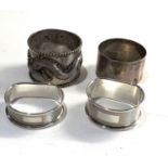 4 silver napkin rings includes chinese silver napkin ring weight 90g