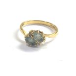 18ct gold diamond & aquamarine bypass ring weight 2.8g
