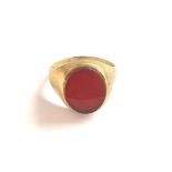 9ct Gold carnelian signet ring weight 3.6g