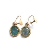 Pair of vintage 9ct gold opal earrings weight 3g