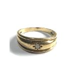 9ct gold diamond gypsy ring 0.10ct weight 4.3g