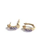 14ct gold & tanzanite earrings weight 3.7g