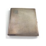 Vintage engine turned cigarette case Birmingham silver hallmarks weight 132g