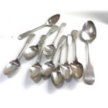 Selection of antique silver spoons includes scottish and irish silver weight 160g