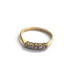 Antique 18ct gold 5 stone diamond ring weight 1.8g