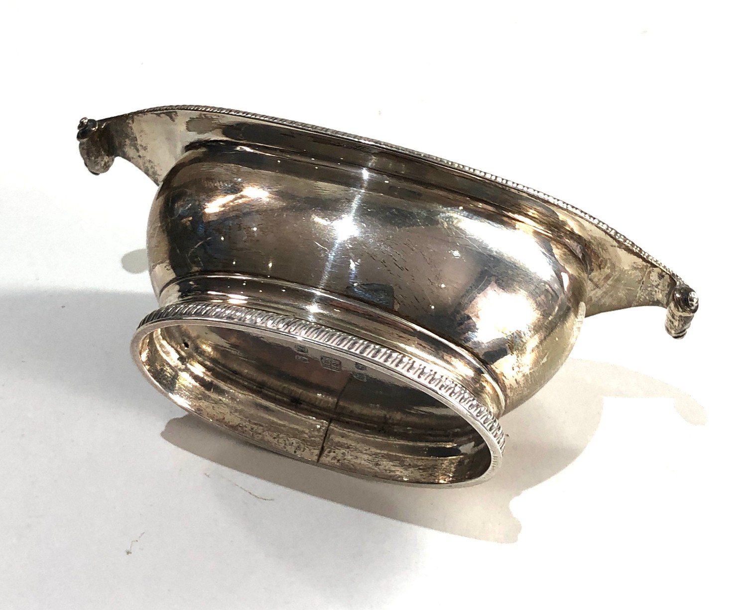 Fine Georgian silver salt cellar measures approx 13cm by 6.5cm height 4cm full london silver - Image 4 of 6