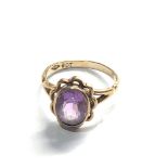 Vintage 9ct gold amethyst ring weight 2.4g