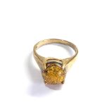 9ct gold & amber ring weight 3.5g