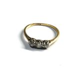 Antique 18ct gold diamond trilogy ring weight 1.8g